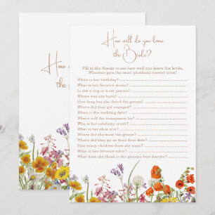 Who Knows the Bride Colorful Wildflower Game Invitation