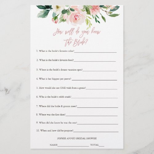 Who Knows The Bride The Best Bridal Shower Game