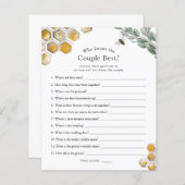 Who Knows the Couple Best Bee Bridal Shower Game (Front/Back)