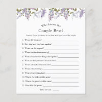 Who Knows the Couple Best Bridal Shower Game