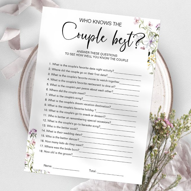 Who Knows The Couple Best Bridal Shower Game Invitation (Creator Uploaded)