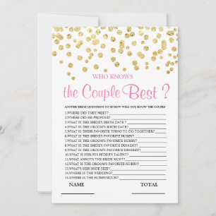 Who knows the Couple Best Bridal Shower Game Invitation