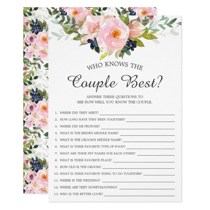 Who Knows the Couple Best Game Bridal Shower Invitation | Zazzle.com