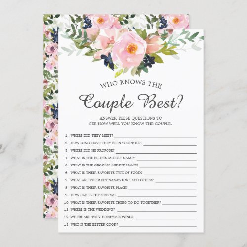 Who Knows the Couple Best Game Bridal Shower Invitation