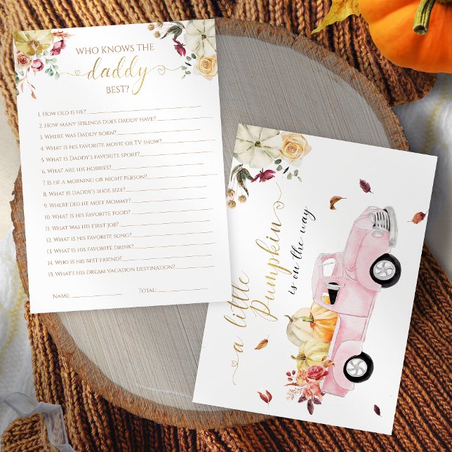 Who Knows the Daddy Best Fall Baby Shower Game Invitation (Creator Uploaded)