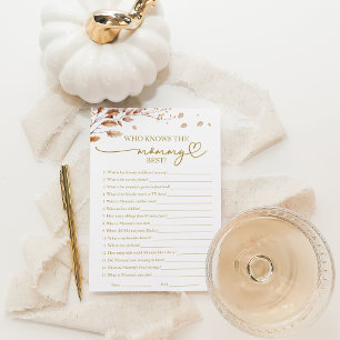 Who Knows the Mommy Best Fall Baby Shower Game Invitation