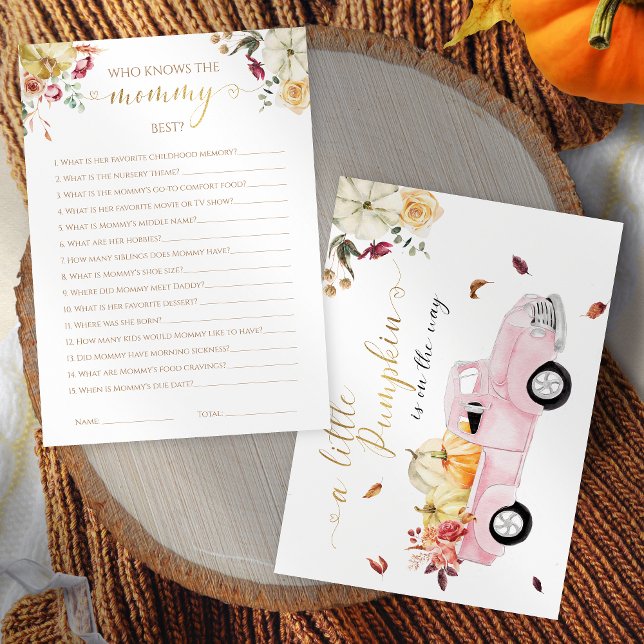 Who Knows the Mommy Best Fall Baby Shower Game Invitation (Creator Uploaded)