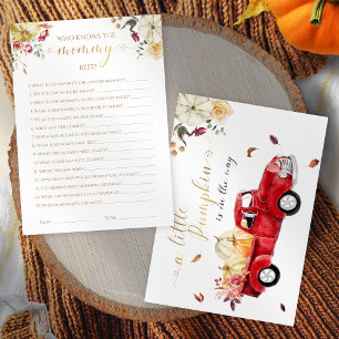 Who Knows the Mommy Best Fall Baby Shower Game Invitation