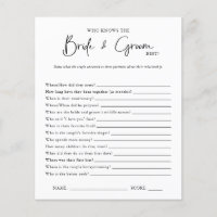 Who Knows Them Best | Bridal Shower Game