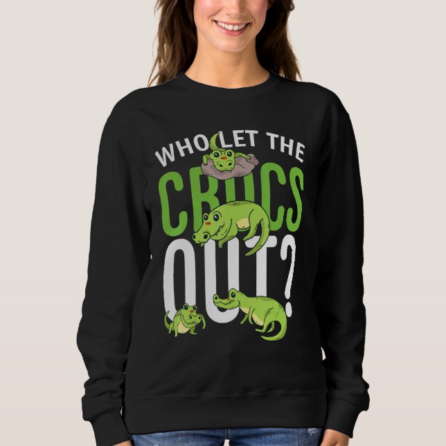 Who Let The Crocs Out  Crocodile Tee For Kids (Front)