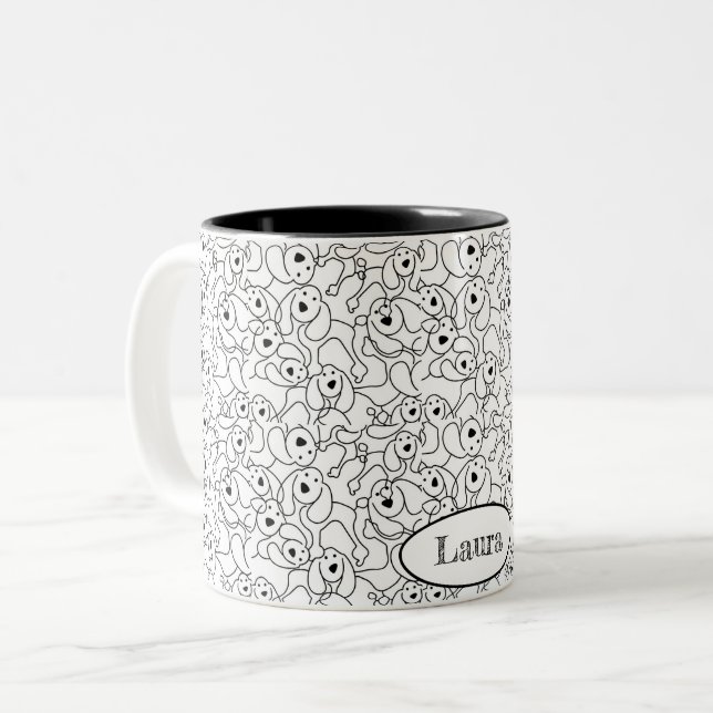 Who let the dogs out? Two-Tone coffee mug (Front Left)