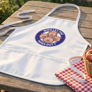 Who Let The Hogs Out - Cute Farm Animal Themed Kids' Apron