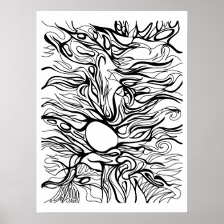 Who Looks Back? Abstract Identity Reflection Poste Poster