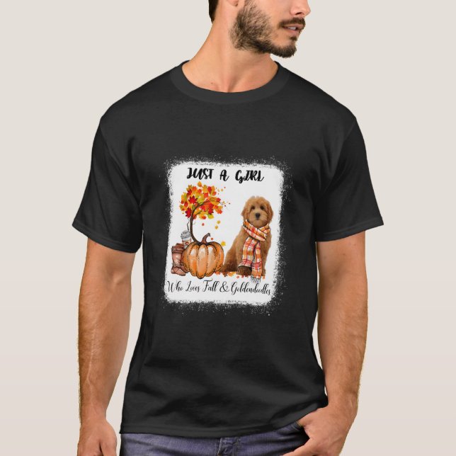 Who Loves Fall And Goldendoodles T-Shirt (Front)