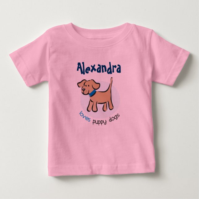 Who loves puppies? baby T-Shirt (Front)