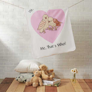 Who Loves You Baby? Owls Valentine Baby Shower Baby Blanket