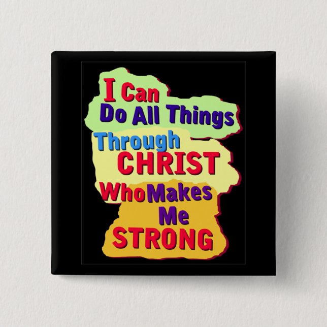 Who Makes Me strong Pinback Button (Front)