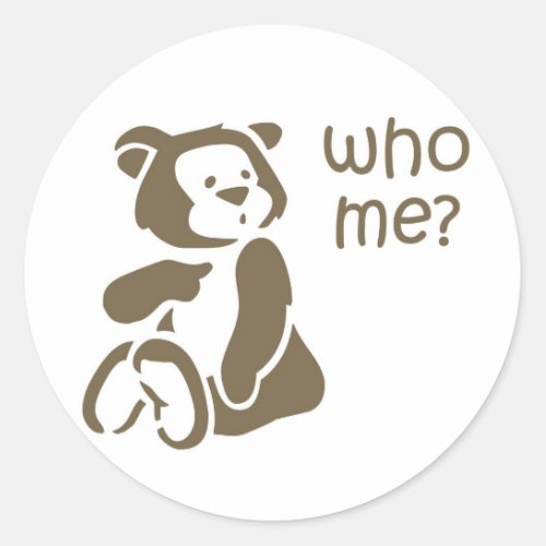 Who Me Cartoon Teddy Bear Card Seal Sticker