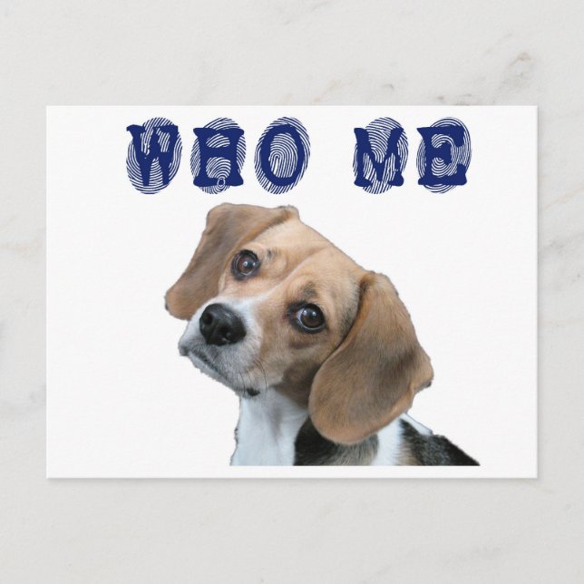 Who Me dog fingerprint Postcard (Front)