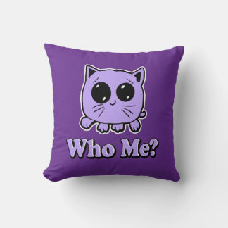 Who Me Kitty Throw Pillow