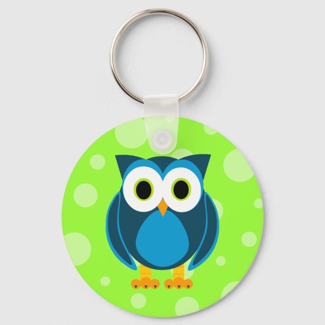 Who? Mr. Owl Cartoon Keychain (Front)