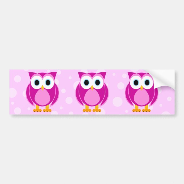 Who? Mrs. Owl Cartoon Bumper Sticker (Front)