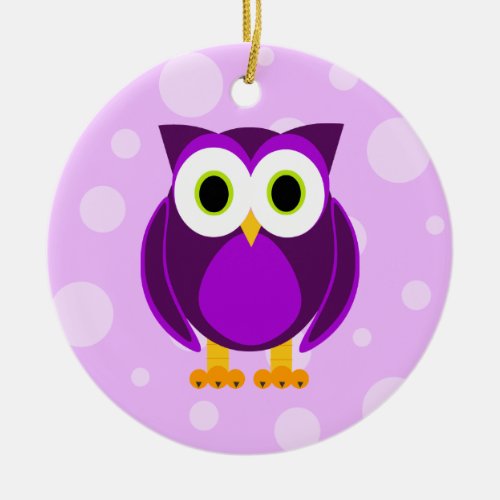 Who Mrs Purple Owl Ceramic Ornament