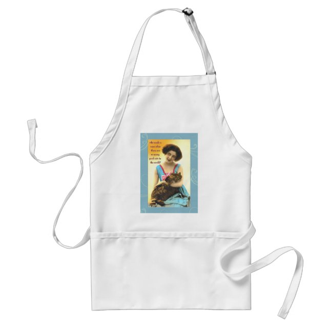 who needs a man so many good cats adult apron (Front)