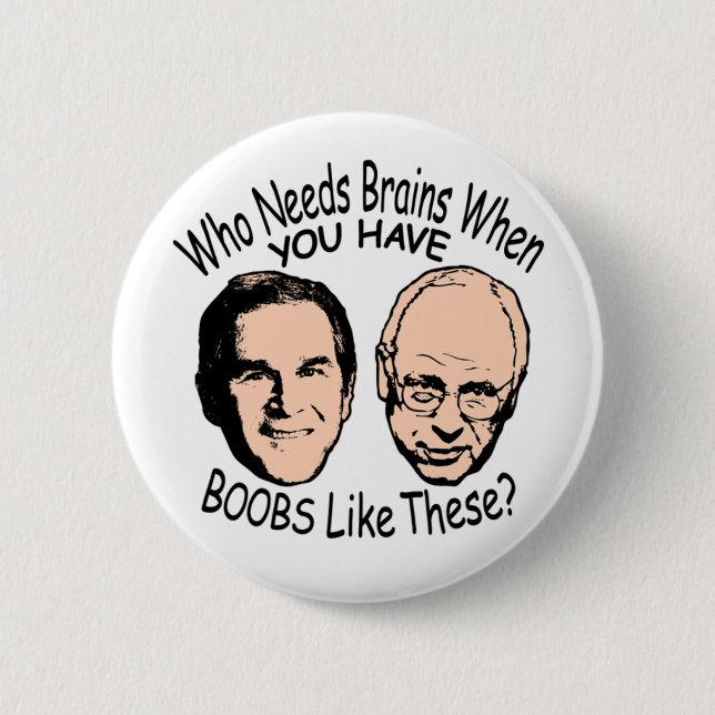 Who Needs Brains Button  (Front)