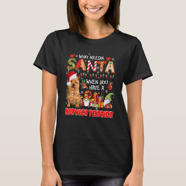 Who Needs Santa When Have A Norwich Terrier Santa  T-Shirt (Front)