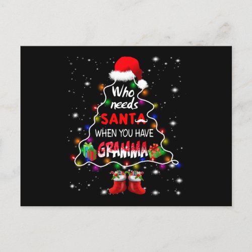 Who needs santa when you have gramma invitation postcard