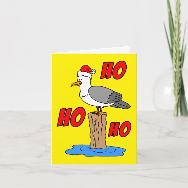 Who Needs Snow Seagull Merry Christmas Holiday Card (Front)