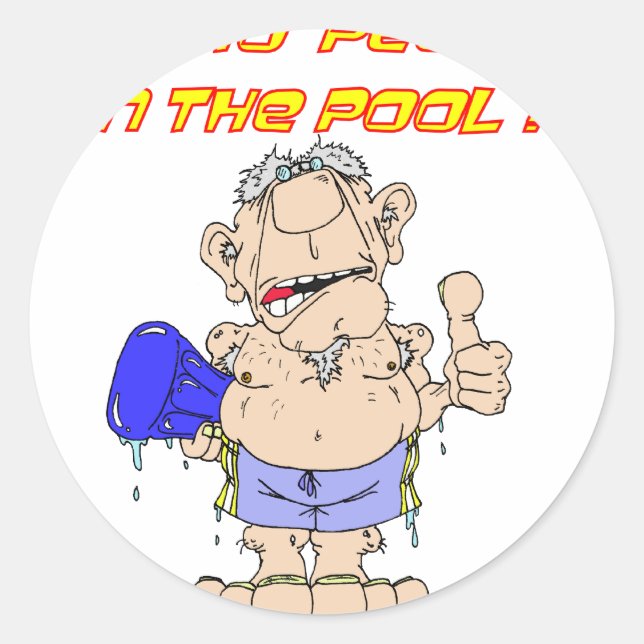 Who PEED in the Pool ? Classic Round Sticker (Front)