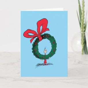 Who Peeking Through Christmas Wreath Card