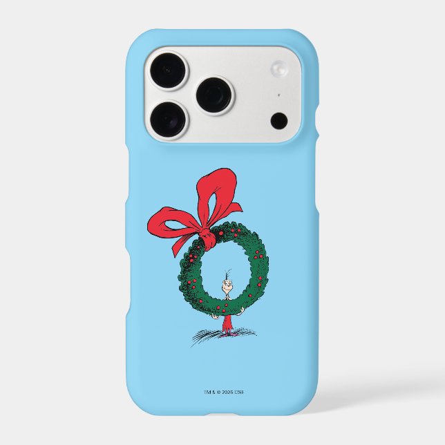 Who Peeking Through Christmas Wreath Case-Mate iPhone Case (Back)