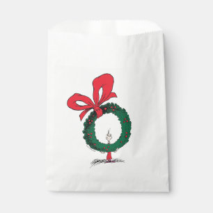 Who Peeking Through Christmas Wreath Favor Bag