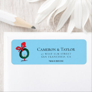 Who Peeking Through Christmas Wreath Label