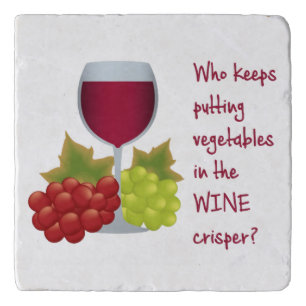 Who put vegetables in the wine crisper?  Funny Win Trivet