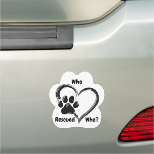 Who Rescued Who? Car Magnet