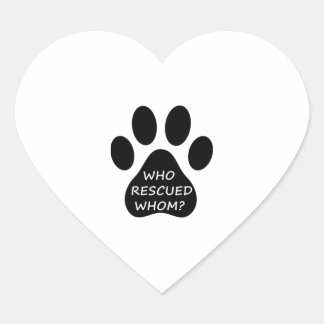 Who Rescued Whom Literate Dog Owners Dogs Love Heart Sticker