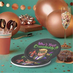Who’s Your Crawdaddy? Funny Trump Mardi Gras Paper Plates