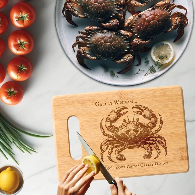 Who’s Your Paddy? Crabby Daddy! Fun Galley Wisdom Engraved Cutting Board (Creator Uploaded)