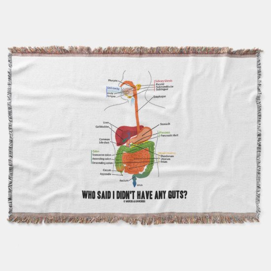 Who Said I Didn't Have Any Guts? Digestive System Throw Blanket