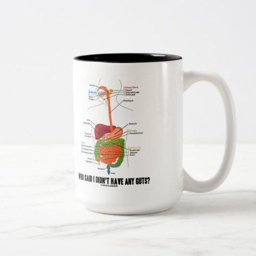 Who Said I Didnt Have Any Guts Digestive System Two_Tone Coffee Mug