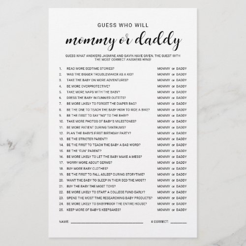 Who Said It Fun Budget Friendly Baby Shower Game