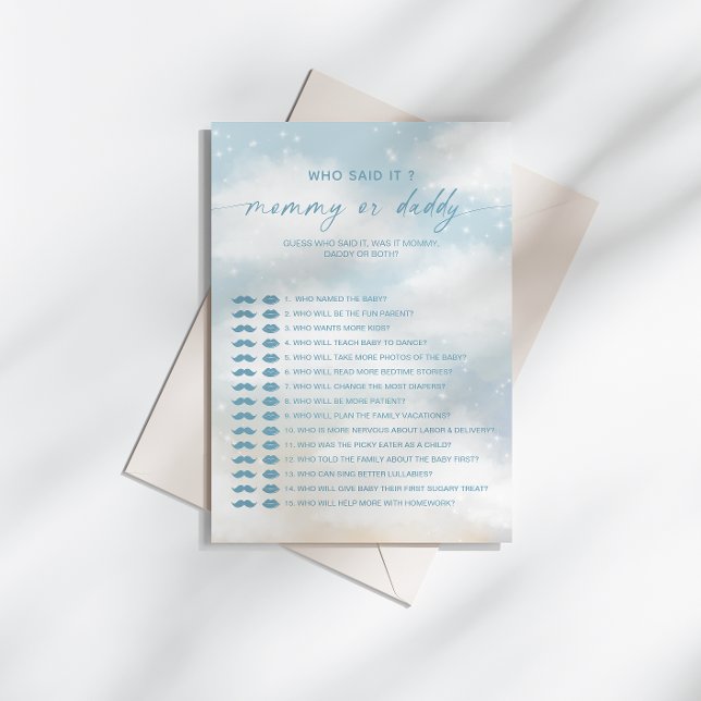 Who Said It Mommy | Daddy Baby Shower Game Card (Creator Uploaded)