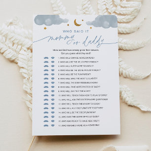 Who Said It Mommy or Daddy Baby Game Twinkle Star Invitation