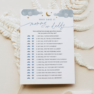 Who Said It Mommy or Daddy Baby Game Twinkle Star Invitation