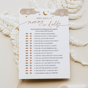 Who Said It Mommy or Daddy Baby Game Twinkle Star Invitation