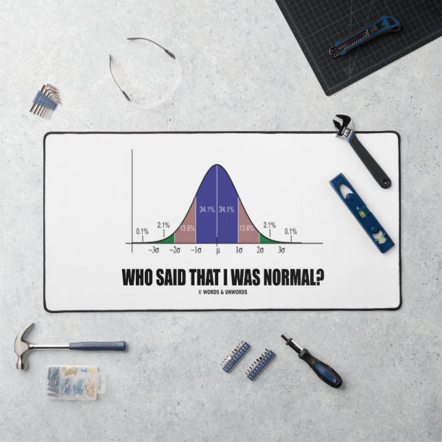 Who Said That I Was Normal? Bell Curve Geek Humor Desk Mat (Workstation)
